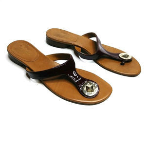 Kate Spade Burgundy Patent T Strap Flip Flops